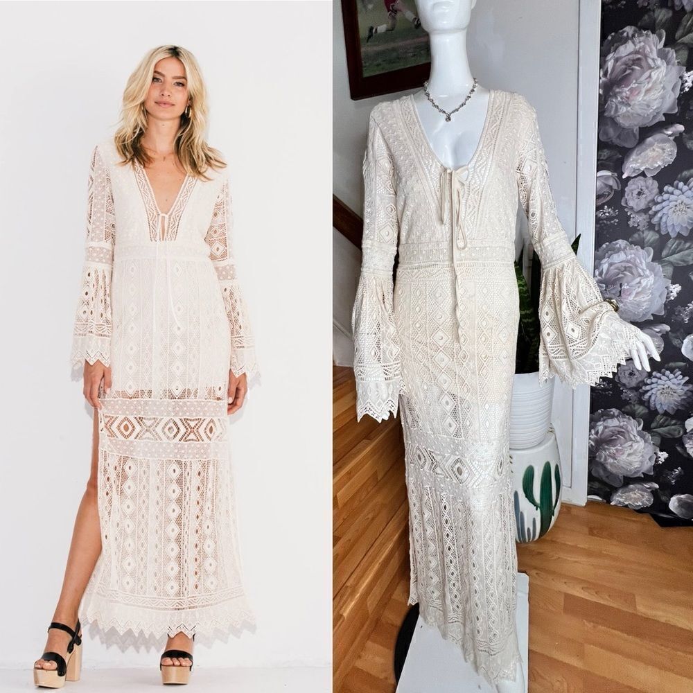 New Free People Jen's Pirate Booty Chaouen Maxi Dress - Picture 1 of 6